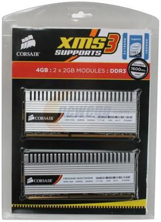 Alt view image 2 of 2 - CORSAIR 4GB (2 x 2GB) DDR3 1600 (PC3 12800) Dual Channel Kit Desktop Memory Model WIN3X40961600C7DHXIN