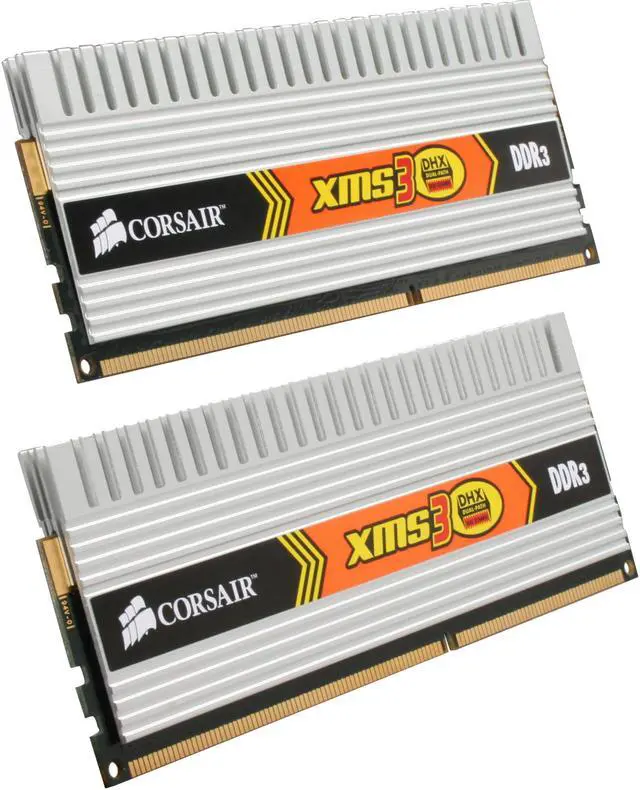 Main image of CORSAIR XMS3 DHX 2GB (2 x 1GB) DDR3 1600 (PC3 12800) Dual Channel Kit Desktop Memory Model TW3X2G1600C9DHX