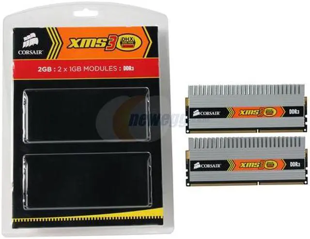 Alt view image 3 of 3 - CORSAIR XMS3 DHX 2GB (2 x 1GB) DDR3 1600 (PC3 12800) Dual Channel Kit Desktop Memory Model TW3X2G1600C9DHX