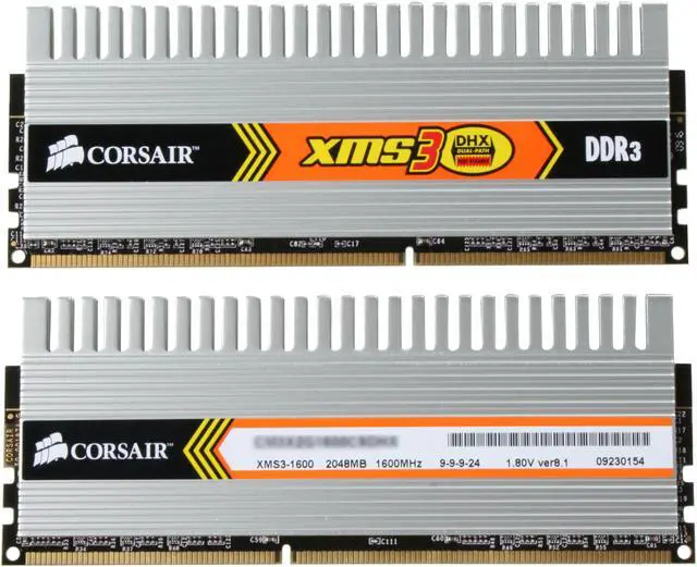 Alt view image 2 of 3 - CORSAIR XMS3 DHX 4GB (2 x 2GB) DDR3 1600 (PC3 12800) Dual Channel Kit Desktop Memory Model TW3X4G1600C9DHX