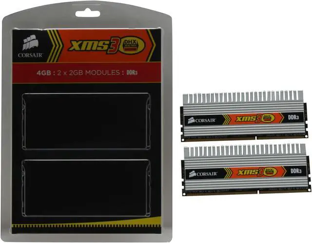 Alt view image 3 of 3 - CORSAIR XMS3 DHX 4GB (2 x 2GB) DDR3 1600 (PC3 12800) Dual Channel Kit Desktop Memory Model TW3X4G1600C9DHX