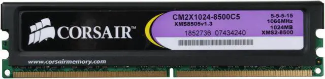 Alt view image 2 of 4 - CORSAIR XMS2 1GB DDR2 1066 (PC2 8500) Desktop Memory Model CM2X1024-8500C5