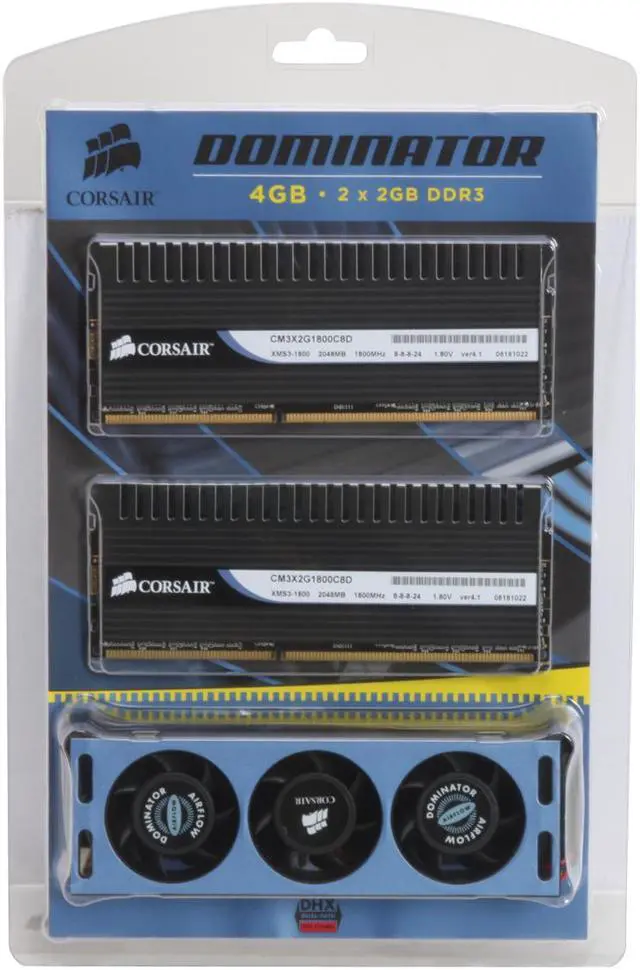 Alt view image 8 of 8 - CORSAIR DOMINATOR 4GB (2 x 2GB) DDR3 1800 (PC3 14400) Dual Channel Kit Desktop Memory Model TW3X4G1800C8DF