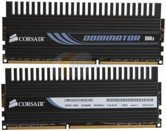 Alt view image 3 of 8 - CORSAIR DOMINATOR 4GB (2 x 2GB) DDR3 1800 (PC3 14400) Dual Channel Kit Desktop Memory Model TW3X4G1800C8DF