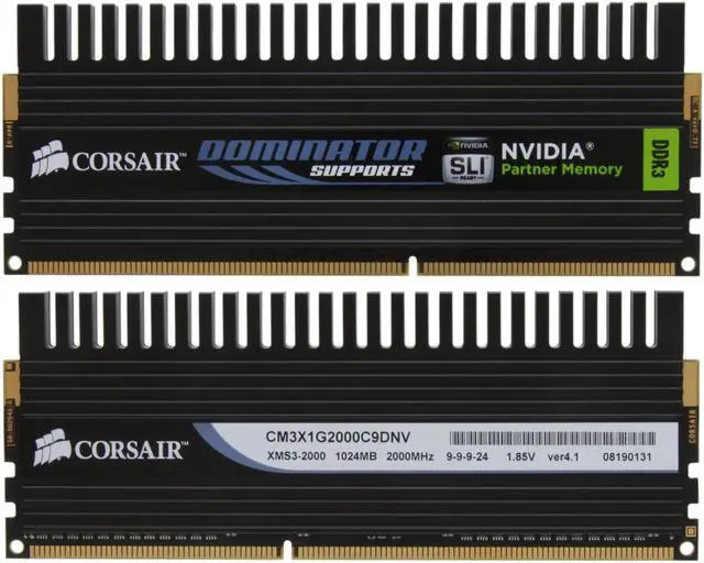 Alt view image 2 of 7 - CORSAIR DOMINATOR 2GB (2 x 1GB) DDR3 2000 (PC3 16000) Dual Channel Kit Desktop Memory Model TW3X2G2000C9DFNV