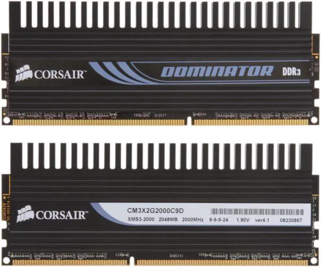 Alt view image 2 of 6 - CORSAIR DOMINATOR 4GB (2 x 2GB) DDR3 2000 (PC3 16000) Dual Channel Kit Desktop Memory Model TW3X4G2000C9DF