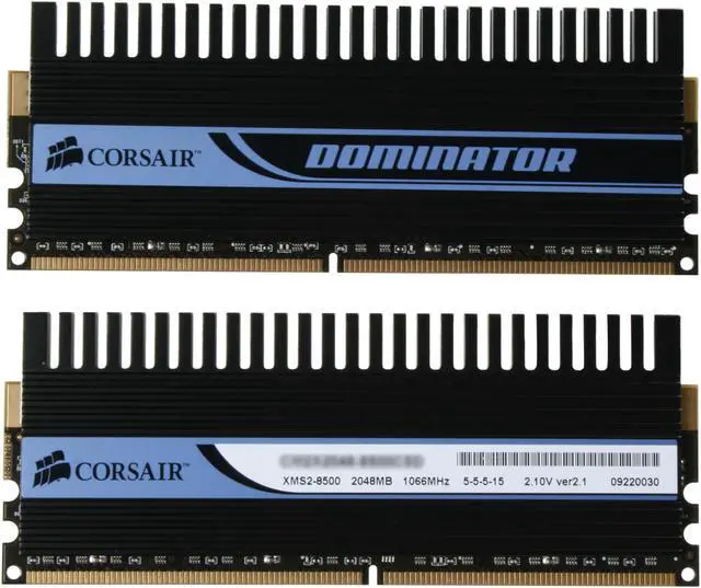 Alt view image 2 of 3 - CORSAIR DOMINATOR 4GB (2 x 2GB) DDR2 1066 (PC2 8500) Dual Channel Kit Desktop Memory Model TWIN2X4096-8500C5D