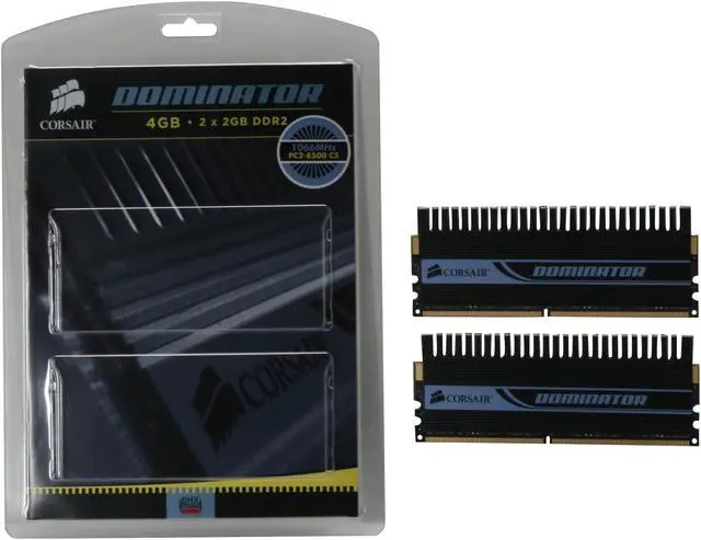 Alt view image 3 of 3 - CORSAIR DOMINATOR 4GB (2 x 2GB) DDR2 1066 (PC2 8500) Dual Channel Kit Desktop Memory Model TWIN2X4096-8500C5D