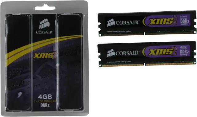 Alt view image 3 of 3 - CORSAIR XMS2 4GB (2 x 2GB) DDR2 1066 (PC2 8500) Dual Channel Kit Desktop Memory Model TWIN2X4096-8500C5