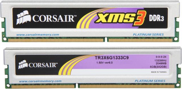 Predictor Algebra dusin CORSAIR XMS3 6GB (3 x 2GB) DDR3 1333 (PC3 10666) Triple Channel Kit Desktop  Memory Model TR3X6G1333C9 Desktop Memory - Newegg.com