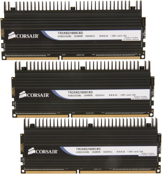 CORSAIR DOMINATOR 6GB (3 x 2GB) DDR3 1600 (PC3 12800) Channel Kit Desktop Memory Model TR3X6G1600C8D Desktop Memory - Newegg.com