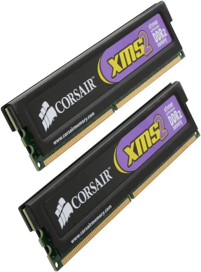 Main image of CORSAIR XMS2 4GB (2 x 2GB) DDR2 1066 (PC2 8500) Dual Channel Kit Desktop Memory Model TWIN2X4096-8500C7