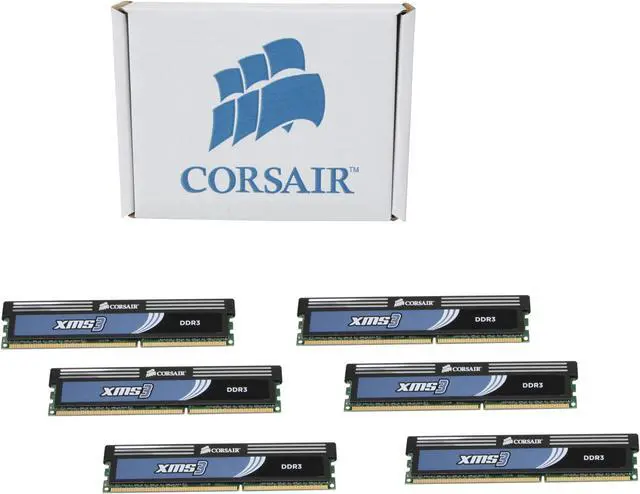 Alt view image 3 of 3 - CORSAIR XMS3 12GB (6 x 2GB) DDR3 1600 (PC3 12800) Desktop Memory Model HX3X12G1600C9 G