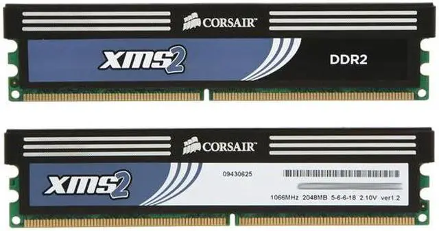 Alt view image 2 of 3 - CORSAIR XMS2 4GB (2 x 2GB) DDR2 1066 (PC2 8500) Desktop Memory Model TWIN2X4096-8500C5C G