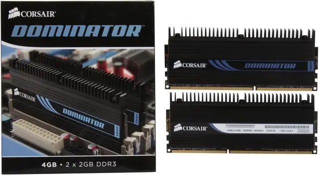 Alt view image 3 of 3 - CORSAIR DOMINATOR 4GB (2 x 2GB) DDR3 1600 (PC3 12800) Desktop Memory Model TW3X4G1600C9D G
