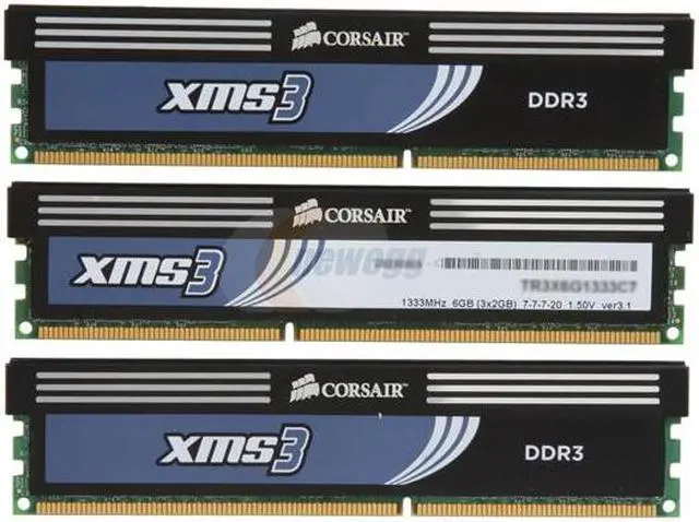 Alt view image 2 of 3 - CORSAIR XMS3 6GB (3 x 2GB) DDR3 1333 (PC3 10666) Desktop Memory Model TR3X6G1333C7 G