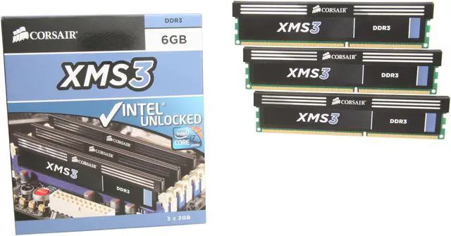 Alt view image 3 of 3 - CORSAIR XMS3 6GB (3 x 2GB) DDR3 1600 (PC3 12800) Desktop Memory Model CMX6GX3M3A1600C9
