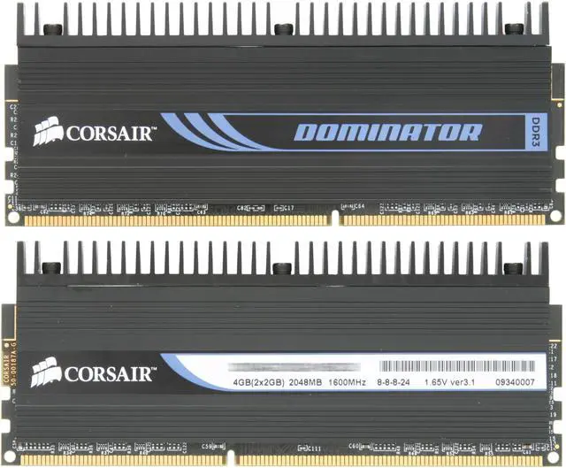Alt view image 2 of 3 - CORSAIR DOMINATOR 4GB (2 x 2GB) DDR3 1600 (PC3 12800) Desktop Memory Model CMD4GX3M2A1600C8
