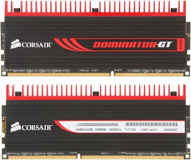 Alt view image 3 of 4 - CORSAIR DOMINATOR GT 4GB (2 x 2GB) DDR3 1600 (PC3 12800) Desktop Memory Model CMG4GX3M2A1600C7