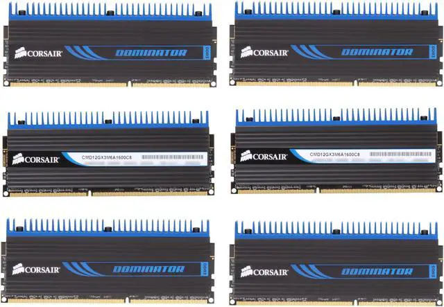 Alt view image 2 of 4 - CORSAIR DOMINATOR 12GB (6 x 2GB) DDR3 1600 (PC3 12800) Desktop Memory Model CMD12GX3M6A1600C8
