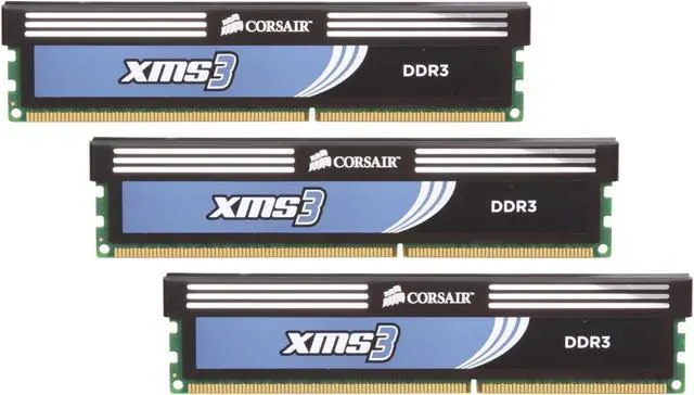 Main image of CORSAIR XMS3 6GB (3 x 2GB) DDR3 1600 (PC3 12800) Desktop Memory Model CMX6GX3M3C1600C7
