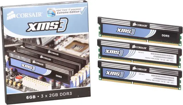 Alt view image 3 of 3 - CORSAIR XMS3 6GB (3 x 2GB) DDR3 1600 (PC3 12800) Desktop Memory Model CMX6GX3M3C1600C7