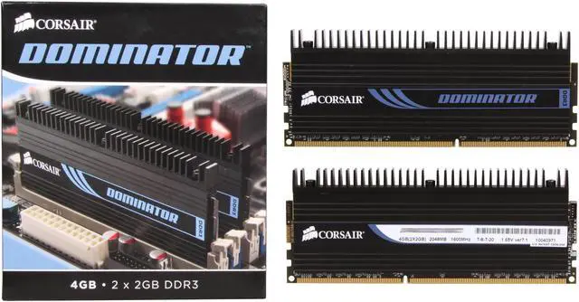 Alt view image 3 of 3 - CORSAIR DOMINATOR 4GB (2 x 2GB) DDR3 1600 (PC3 12800) Desktop Memory Model CMP4GX3M2C1600C7