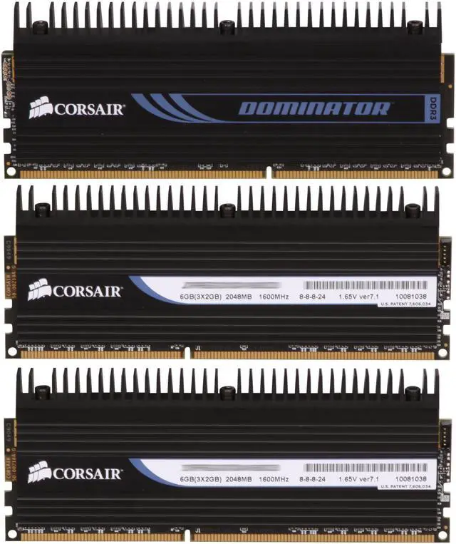 Alt view image 2 of 3 - CORSAIR DOMINATOR 6GB (3 x 2GB) DDR3 1600 (PC3 12800) Desktop Memory Model CMP6GX3M3A1600C8