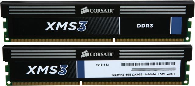travl Indlejre bund CORSAIR XMS3 8GB 240-Pin DDR3 1333 Desktop Memory - Newegg.com