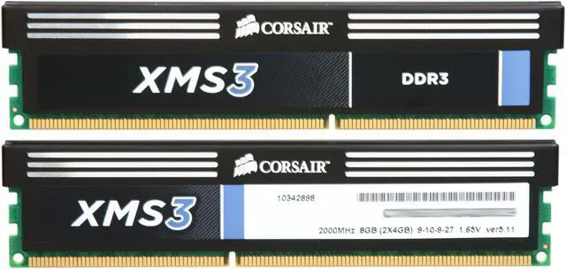 Alt view image 2 of 3 - CORSAIR XMS3 8GB (2 x 4GB) DDR3 2000 (PC3 16000) Desktop Memory Model CMX8GX3M2A2000C9
