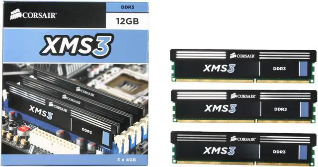 Alt view image 3 of 3 - CORSAIR XMS3 12GB (3 x 4GB) DDR3 2000 (PC3 16000) Desktop Memory Model CMX12GX3M3A2000C9