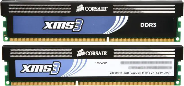 Alt view image 2 of 3 - CORSAIR XMS 4GB (2 x 2GB) DDR3 2000 (PC3 16000) Desktop Memory Model CMX4GX3M2B2000C9