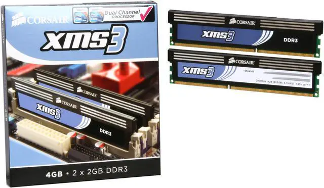 Alt view image 3 of 3 - CORSAIR XMS 4GB (2 x 2GB) DDR3 2000 (PC3 16000) Desktop Memory Model CMX4GX3M2B2000C9