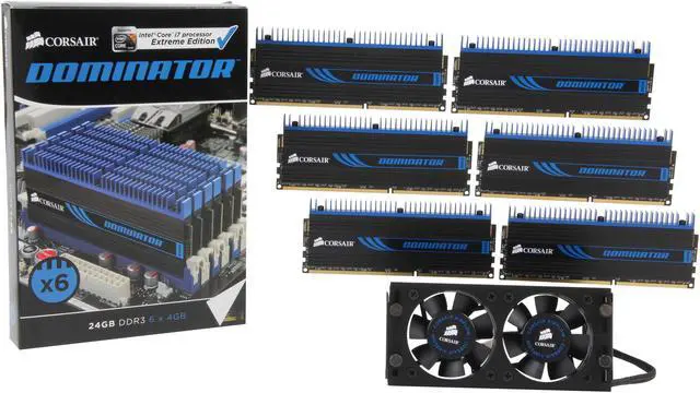 Alt view image 5 of 6 - CORSAIR DOMINATOR 24GB (6 x 4GB) DDR3 1333 (PC3 10600) Desktop Memory with DHX Pro Connector and Airflow II Fan Model CMP24GX3M6A1333C9