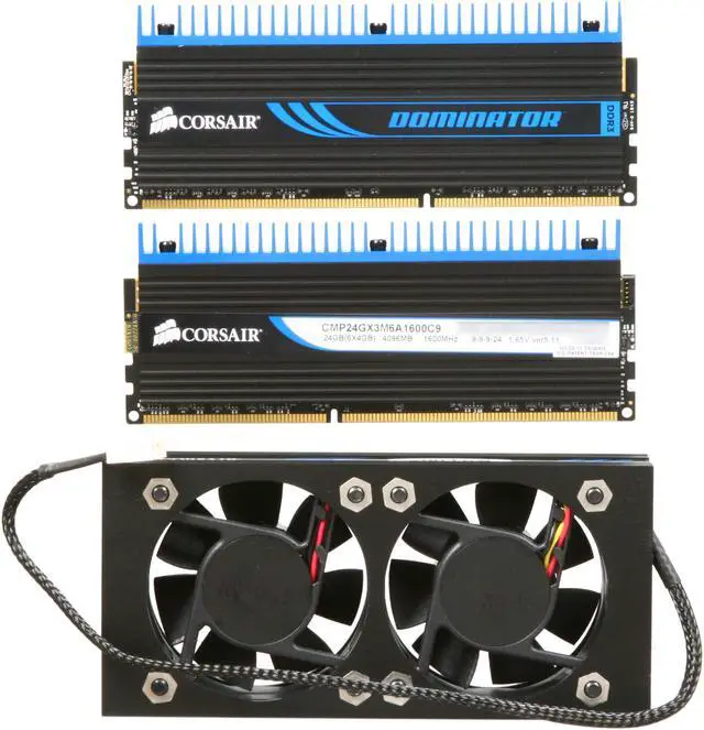 Alt view image 2 of 3 - CORSAIR DOMINATOR 24GB (6 x 4GB) DDR3 1600 (PC3 12800) Desktop Memory with DHX Pro Connector and Airflow II Fan Model CMP24GX3M6A1600C9