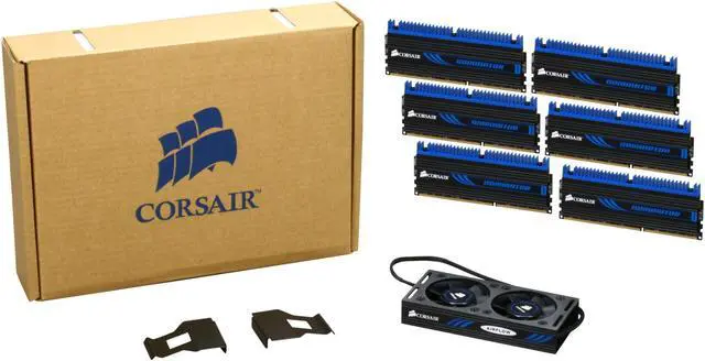 Alt view image 3 of 3 - CORSAIR DOMINATOR 24GB (6 x 4GB) DDR3 1600 (PC3 12800) Desktop Memory with DHX Pro Connector and Airflow II Fan Model CMP24GX3M6A1600C9