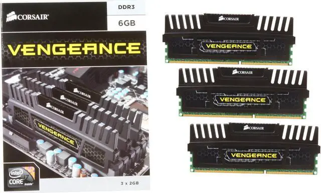 Alt view image 3 of 3 - CORSAIR Vengeance 6GB (3 x 2GB) DDR3 1600 Desktop Memory Model CMZ6GX3M3A1600C9