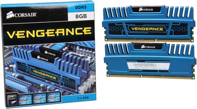 Alt view image 3 of 3 - CORSAIR Vengeance 8GB (2 x 4GB) 240-Pin PC RAM DDR3 1600 (PC3 12800) Desktop Memory Model CMZ8GX3M2A1600C9B