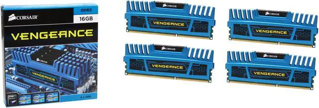 Alt view image 3 of 3 - CORSAIR Vengeance 16GB (4 x 4GB) DDR3 1600 (PC3 12800) Desktop Memory Model CMZ16GX3M4A1600C9B
