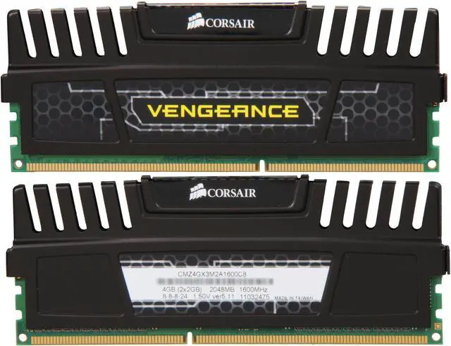 Alt view image 2 of 3 - CORSAIR Vengeance 4GB (2 x 2GB) DDR3 1600 Desktop Memory Model CMZ4GX3M2A1600C8