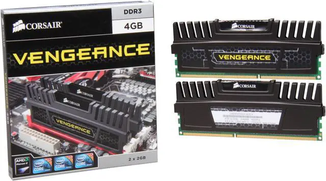 Alt view image 3 of 3 - CORSAIR Vengeance 4GB (2 x 2GB) DDR3 1600 Desktop Memory Model CMZ4GX3M2A1600C8