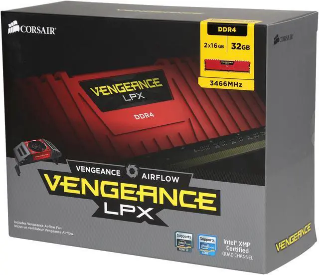 Alt view image 2 of 2 - CORSAIR Vengeance LPX 32GB (2 x 16GB) DDR4 3466 (PC4 27700) Memory (Desktop Memory) Model CMK32GX4M2B3466C16R