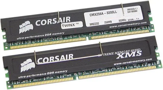 CORSAIR XMS 512MB (2 x 256MB) DDR 400 (PC 3200) Dual Channel Kit
