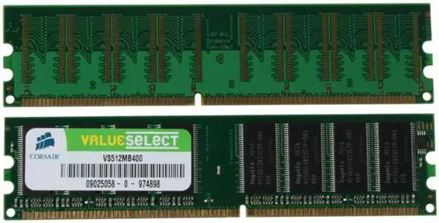 Alt view image 3 of 3 - CORSAIR 1GB (2 x 512MB) DDR 400 (PC 3200) Dual Channel Kit Desktop Memory Model VS1GBKIT400
