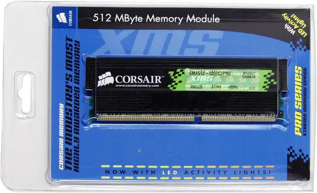 Alt view image 2 of 3 - CORSAIR XMS 512MB DDR 400 (PC 3200) Desktop Memory Model CMX512-3200C2PRO