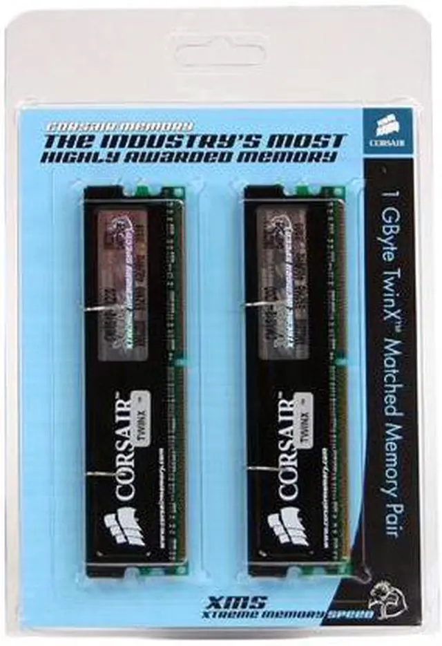 Alt view image 2 of 2 - CORSAIR XMS 1GB (2 x 512MB) DDR 400 (PC 3200) Dual Channel Kit Desktop Memory Model TWINX1024-3200