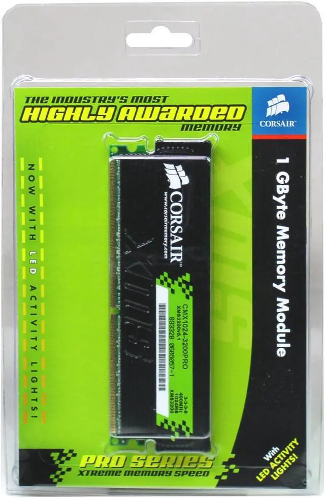 Alt view image 2 of 2 - CORSAIR XMS 1GB DDR 400 (PC 3200) Desktop Memory Model CMX1024-3200PRO