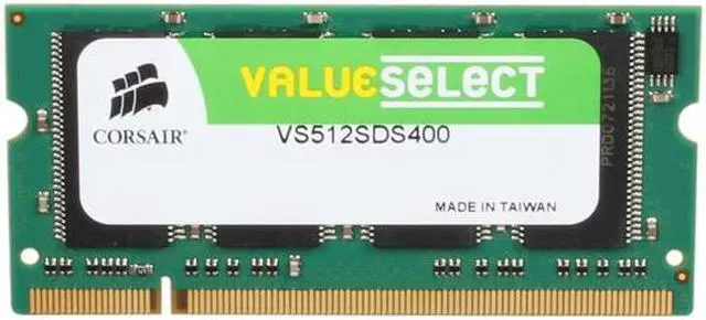 Main image of CORSAIR 512MB 200-Pin DDR SO-DIMM DDR 400 (PC 3200) Laptop Memory Model VS512SDS400