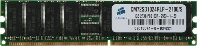 Alt view image 2 of 3 - CORSAIR 1GB ECC Registered DDR 266 (PC 2100) Server Memory Model CM72SD1024RLP-2100