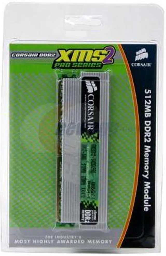 Alt view image 2 of 2 - CORSAIR XMS2 512MB DDR2 675 (PC2 5400) Desktop Memory Model CM2X512-5400C4PRO